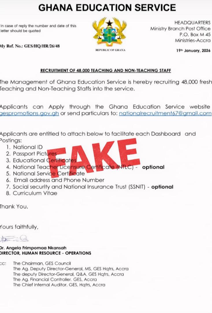 Fake Recruitment Notice