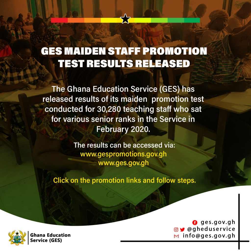 GES Maiden Staff Promotion Test Results Released